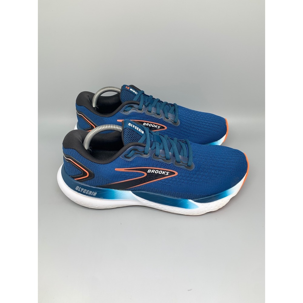 Brooks Glycerin 21 Blue Orange Running Shoes 1104191D474 Men's Sz 10.5